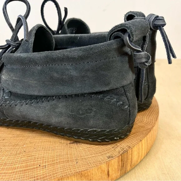 UGG | Black Suede Women's Woodlyn Moc Size 8 - Picture 11 of 16